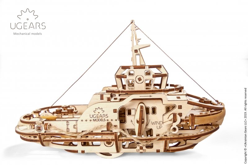 U-Gears Sleepboot mechanisch houten bouwpakket