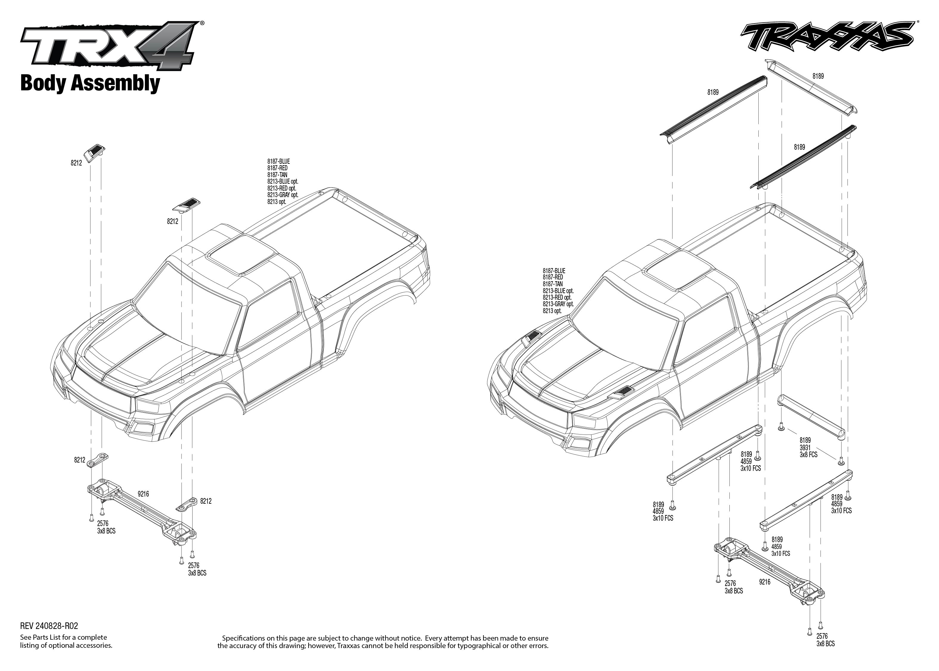 Traxxas TRX-4 Sport (82224-4) Body Assembly Exploded View