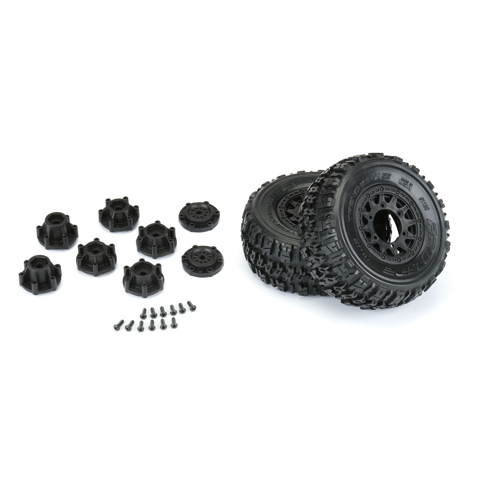 Proline 1/10 Trencher X Front/Rear 2.2"/3.0" SC Mounted 12mm Black Raid (2)