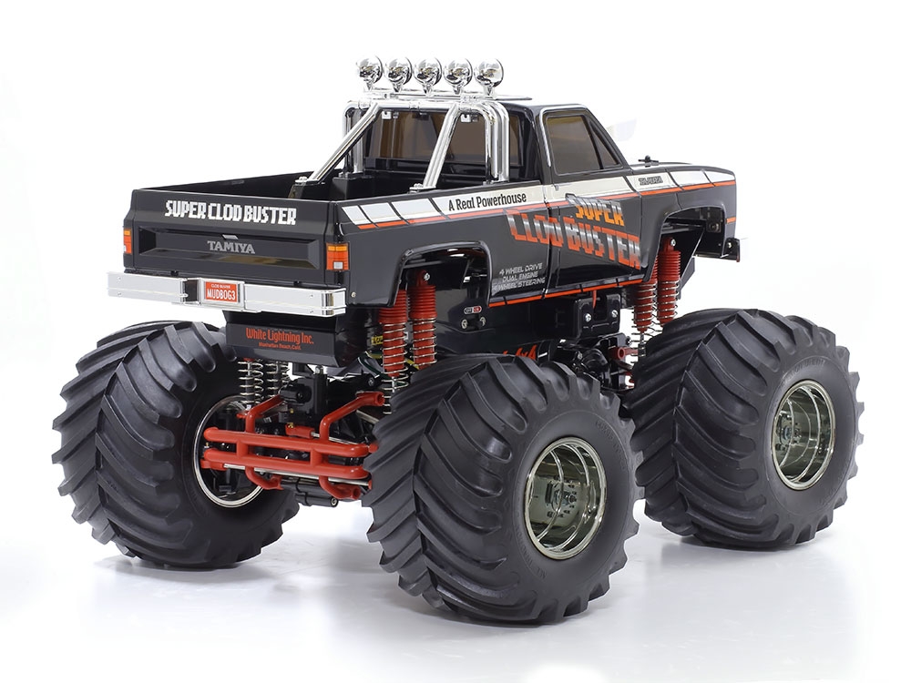 Tamiya Super Clod Buster "Black Edition" Monster Truck 4-Wheel Steering & 4WD Kit 1/10
