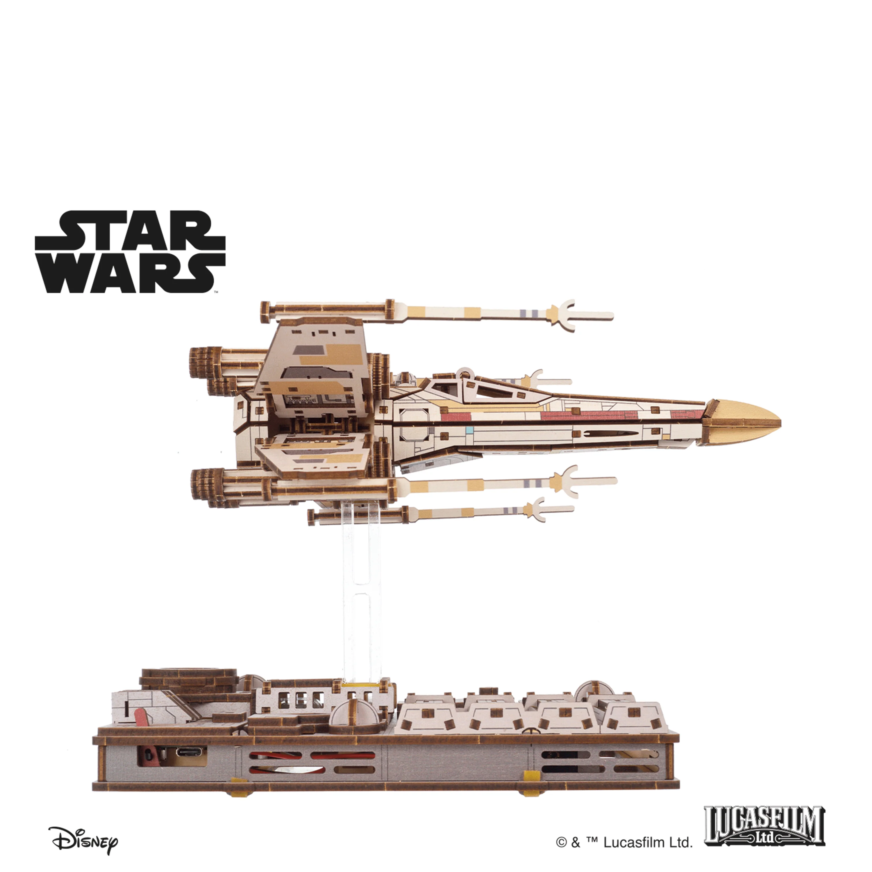 U-Gears Luke Skywalker's X-Wing Starfighter Star Wars mechanisch houten bouwpakket