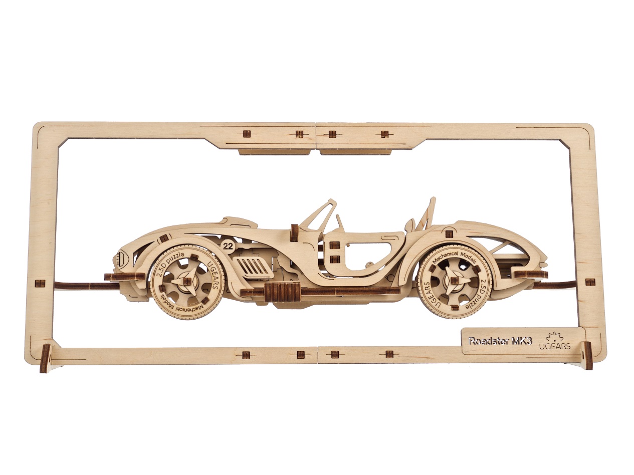 U-Gears 2.5D Puzzle Roadster MK3 mechanisch houten bouwpakket