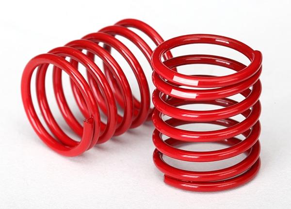 Traxxas Spring shock (red) (2.8 rate white stripe) (2)