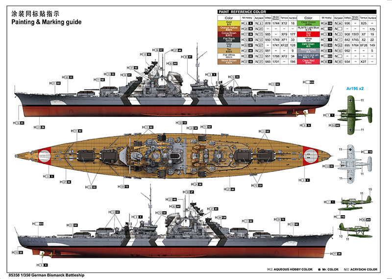 Trumpeter German Bismarck Battleship 1/350