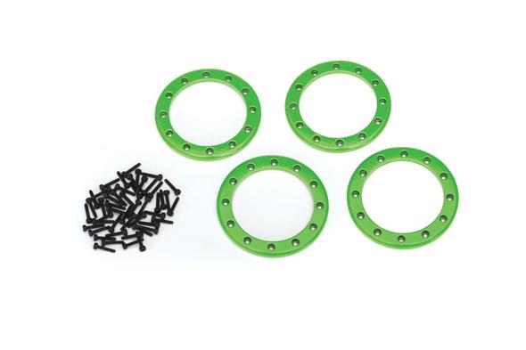 Traxxas Beadlock rings green (2.2) (aluminum) (4)/ 2x10 CS (48)