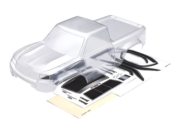 Traxxas Body, TRX-4® Sport (clear, trimmed, die-cut for clipless mounting, requires painting)/ window masks/ decal sheet