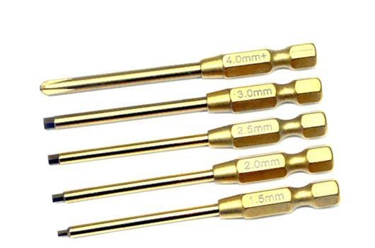 HRC Tool HEX Bit Set for Electric Screwdriver Titanium Coated 1.5/2.0/2.5/3.0mm Hex & 4mm +