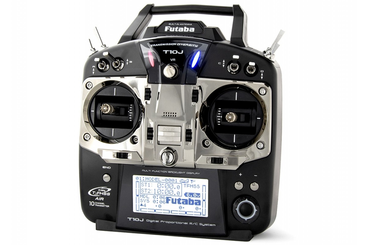 Futaba T10J 10 kanaals 2.4GHz T-FHSS Air Afstandsbediening + R3008SB Ontvanger MODE 2 (No Batt./No Charger)