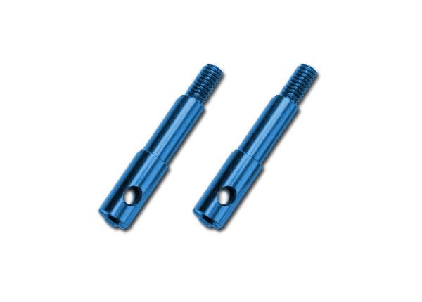 Traxxas Wheel spindles, front, 7075-T6 aluminum, blue-anodized (left & right)