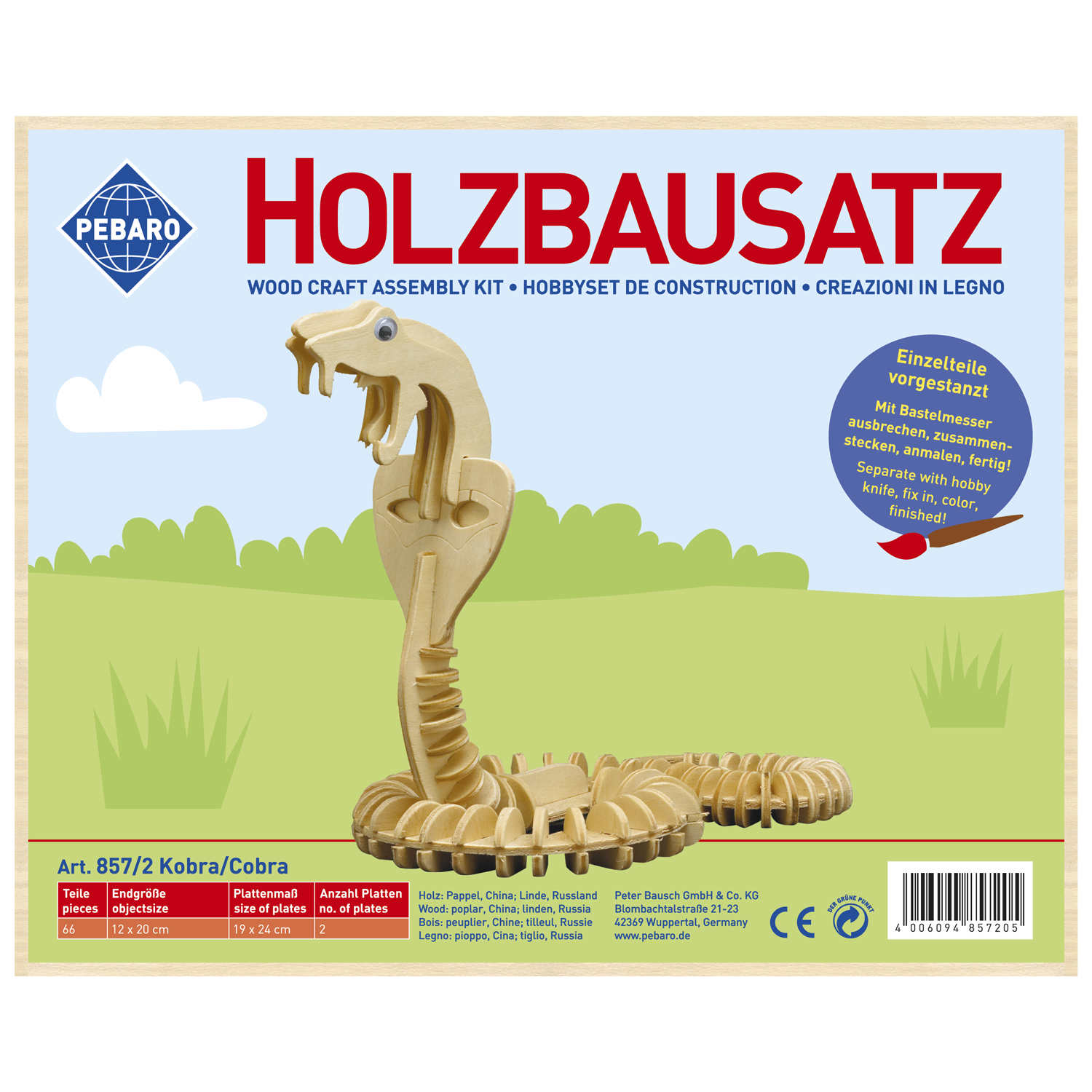 Pebaro Houten Bouwset Cobra
