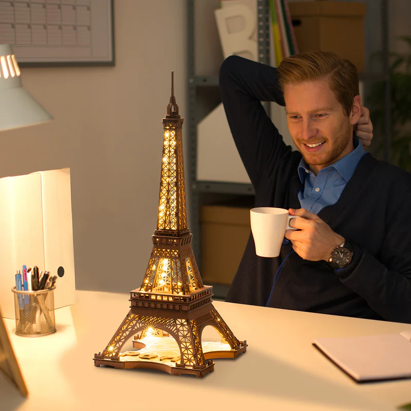 Rolife Eiffeltoren met LED verlichting 3D Houten Puzzel