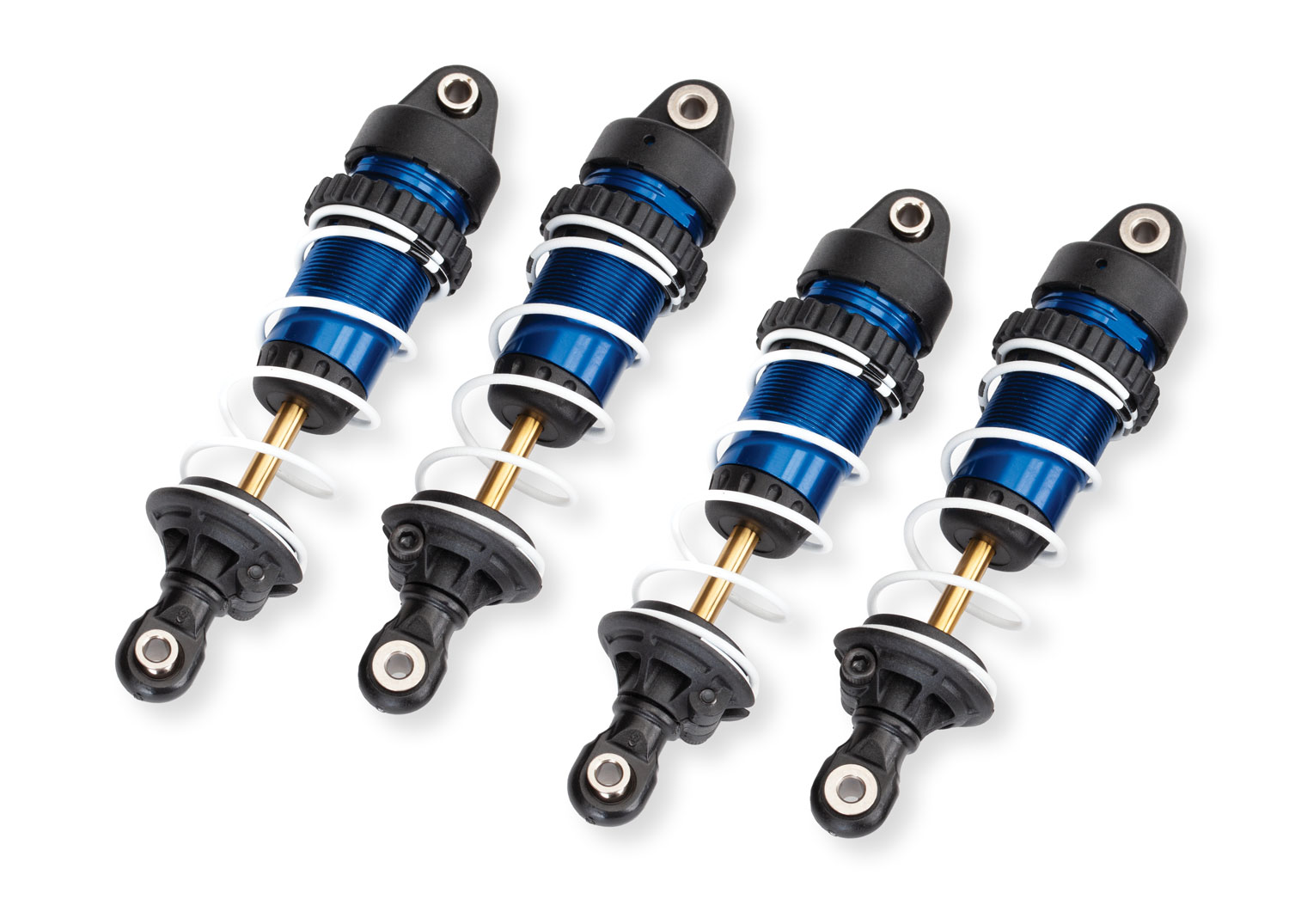 Traxxas Shocks Aluminum GTR Long, Blue Anodized, PTFE coated bodies with Tin shafts (assembled with springs) (4)