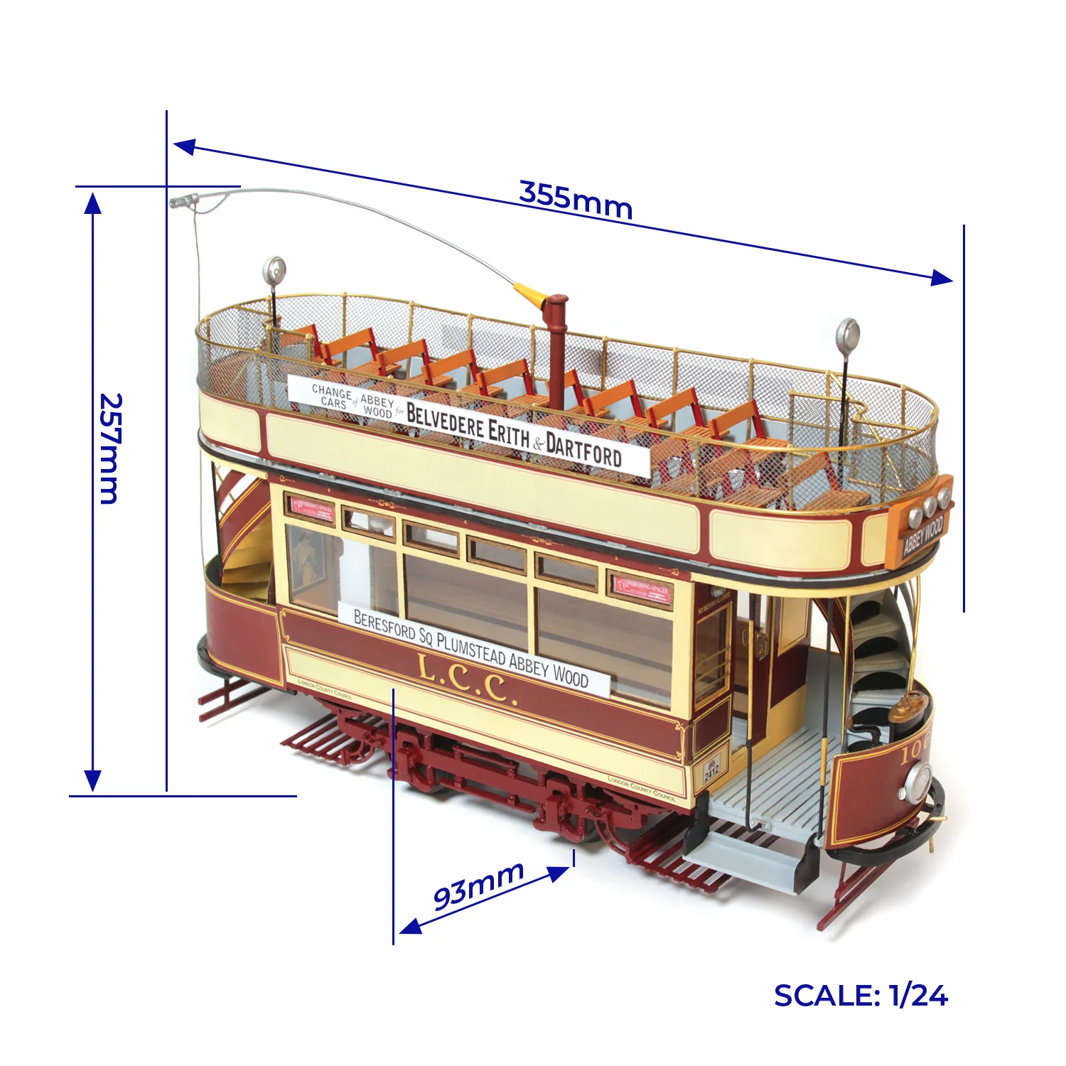 Occre London Tram Houten Bouwdoos 1/24