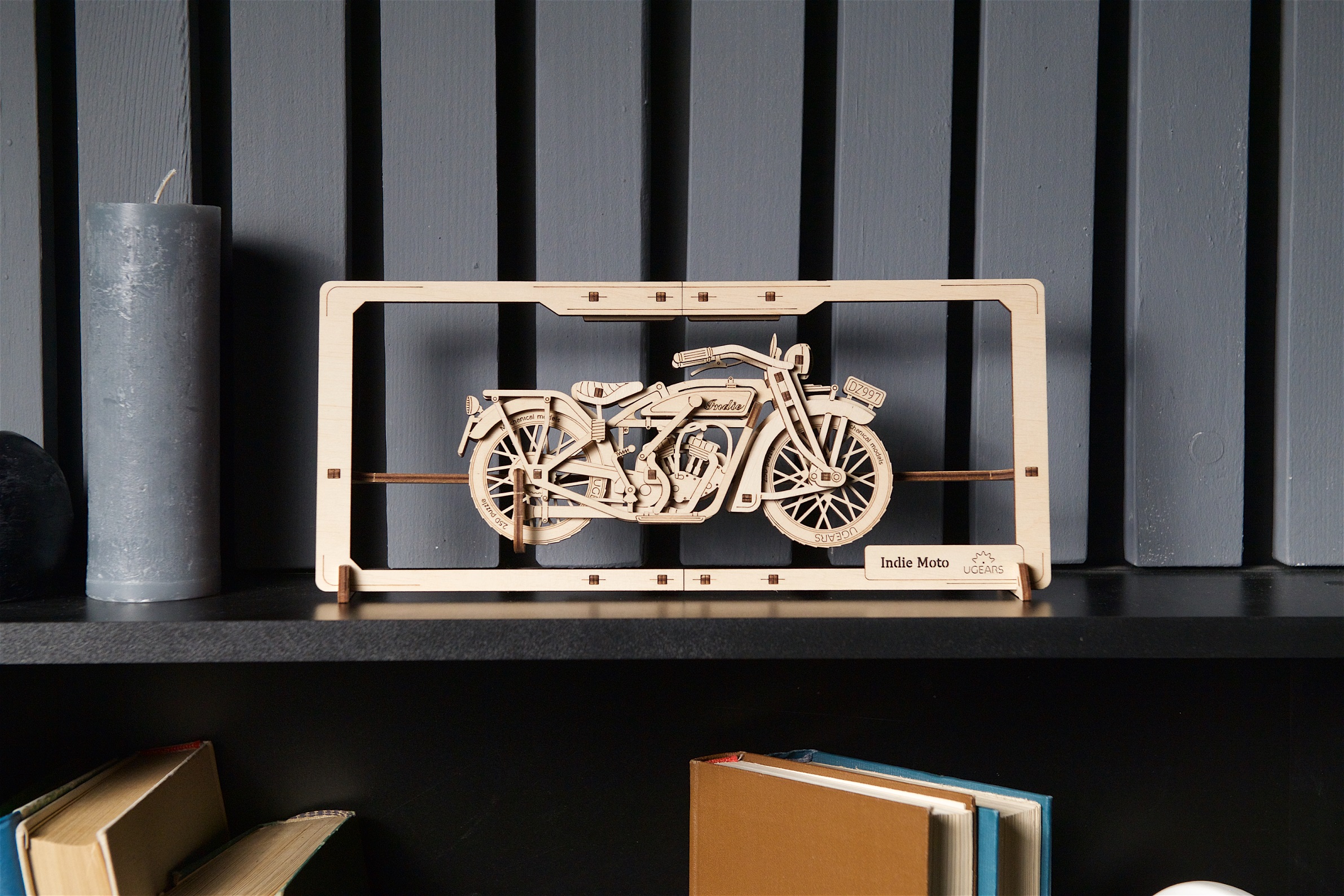 U-Gears 2.5D Puzzle Indie Moto mechanisch houten bouwpakket