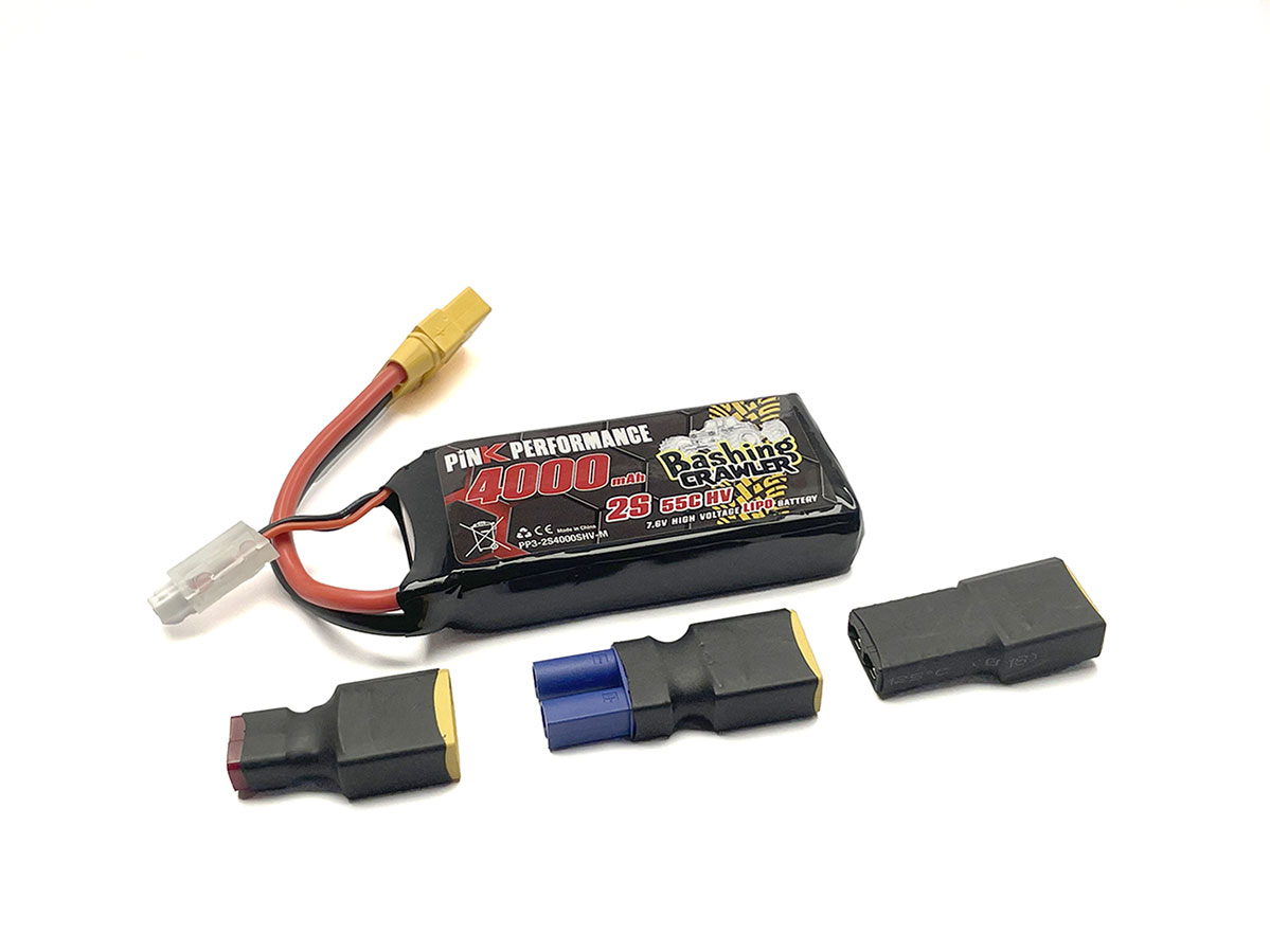 Pink Performance Bashing Crawler Softcase Shorty LiPo 2S 7.6 Volt 4000 mAh 55C (Multi Connectors)
