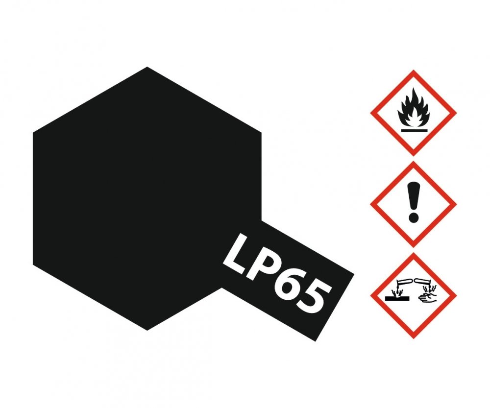 LP65 Potje Rubber Black flat 10ml Tamiya