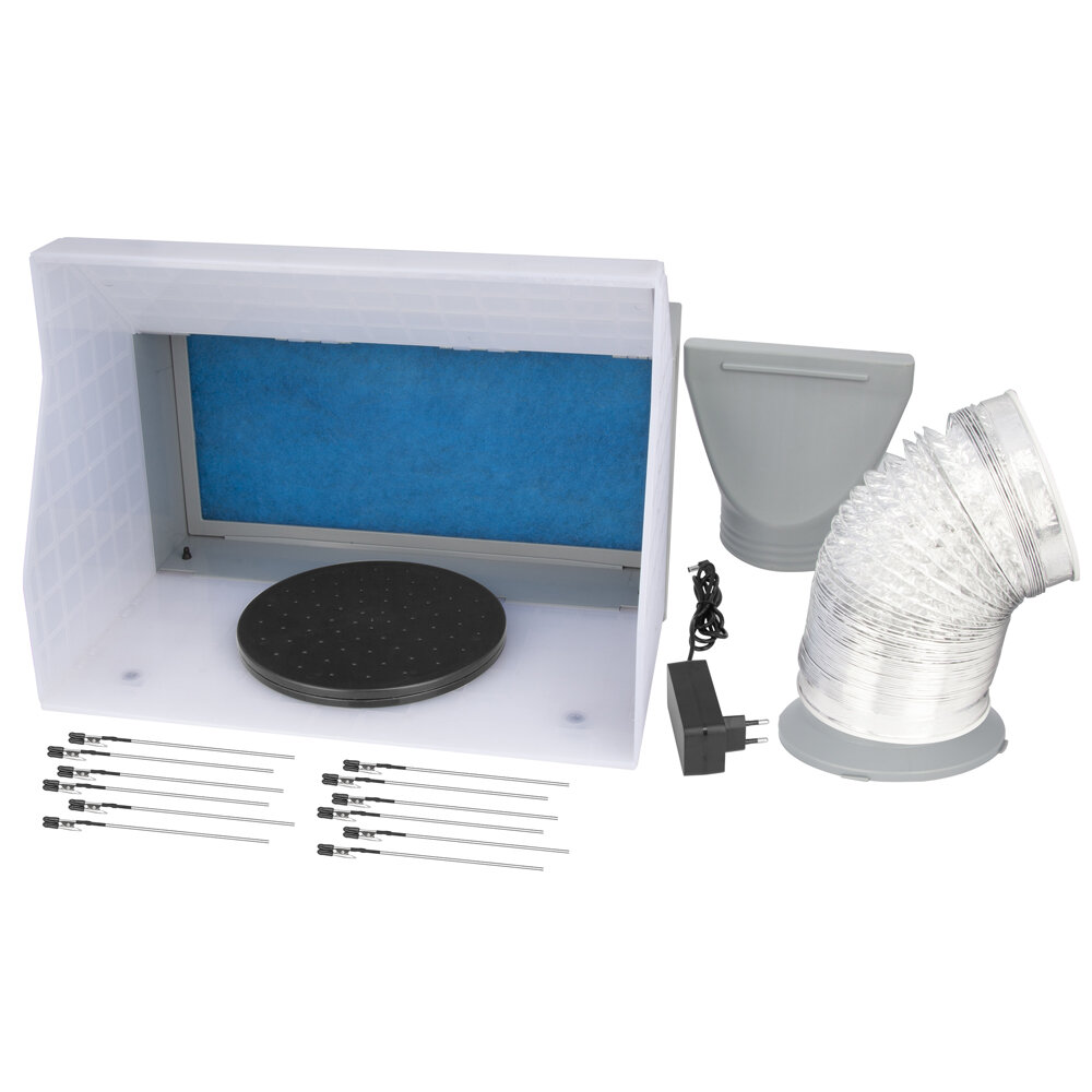 Fengda Compacte en Draagbare Airbrush Spuitcabine met Afzuiging en LED-licht