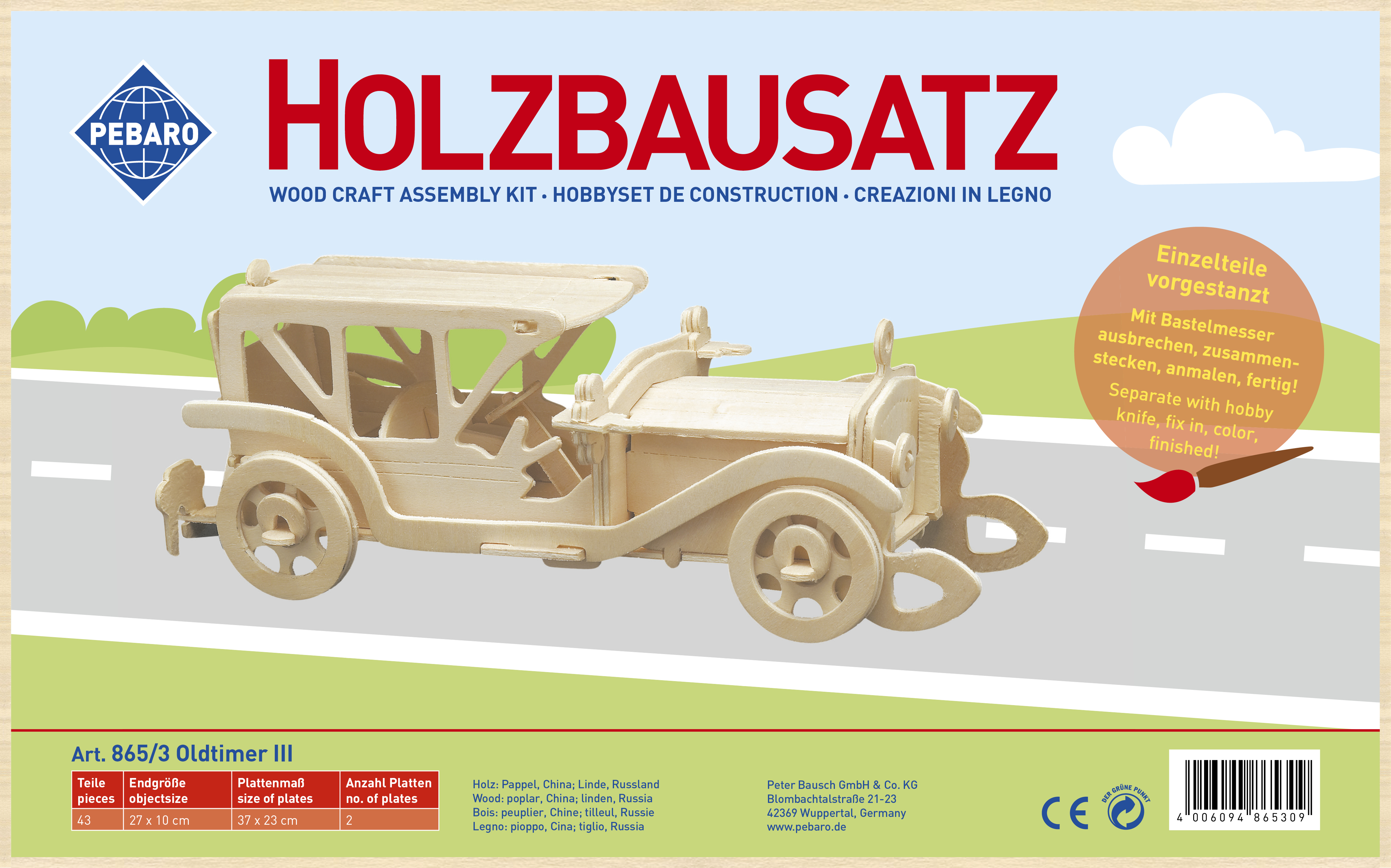Pebaro Houten Bouwset Oldtimer III