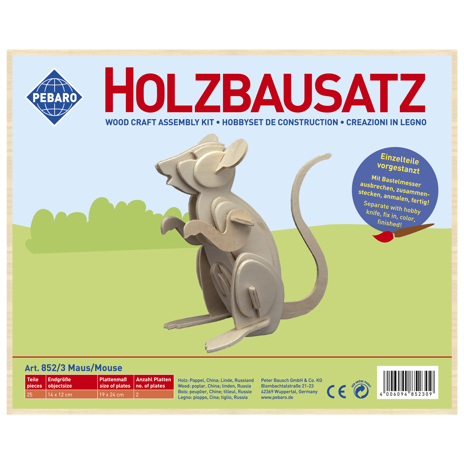 Pebaro Houten Bouwset Muis