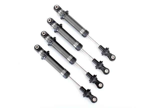 Traxxas Shocks, GTS, silver aluminum (assembled without springs) (4) (for use with #8140 TRX-4® Long Arm Lift Kit)
