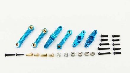 Stuurhevelset Blauw Aluminium passend voor Tamiya TT02