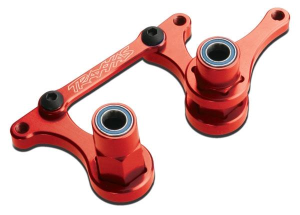 Traxxas Steering bellcranks, drag link (red-anodized 6061-T6 aluminum)/ 5x8mm ball bearings (4)/ hardware (assembled)