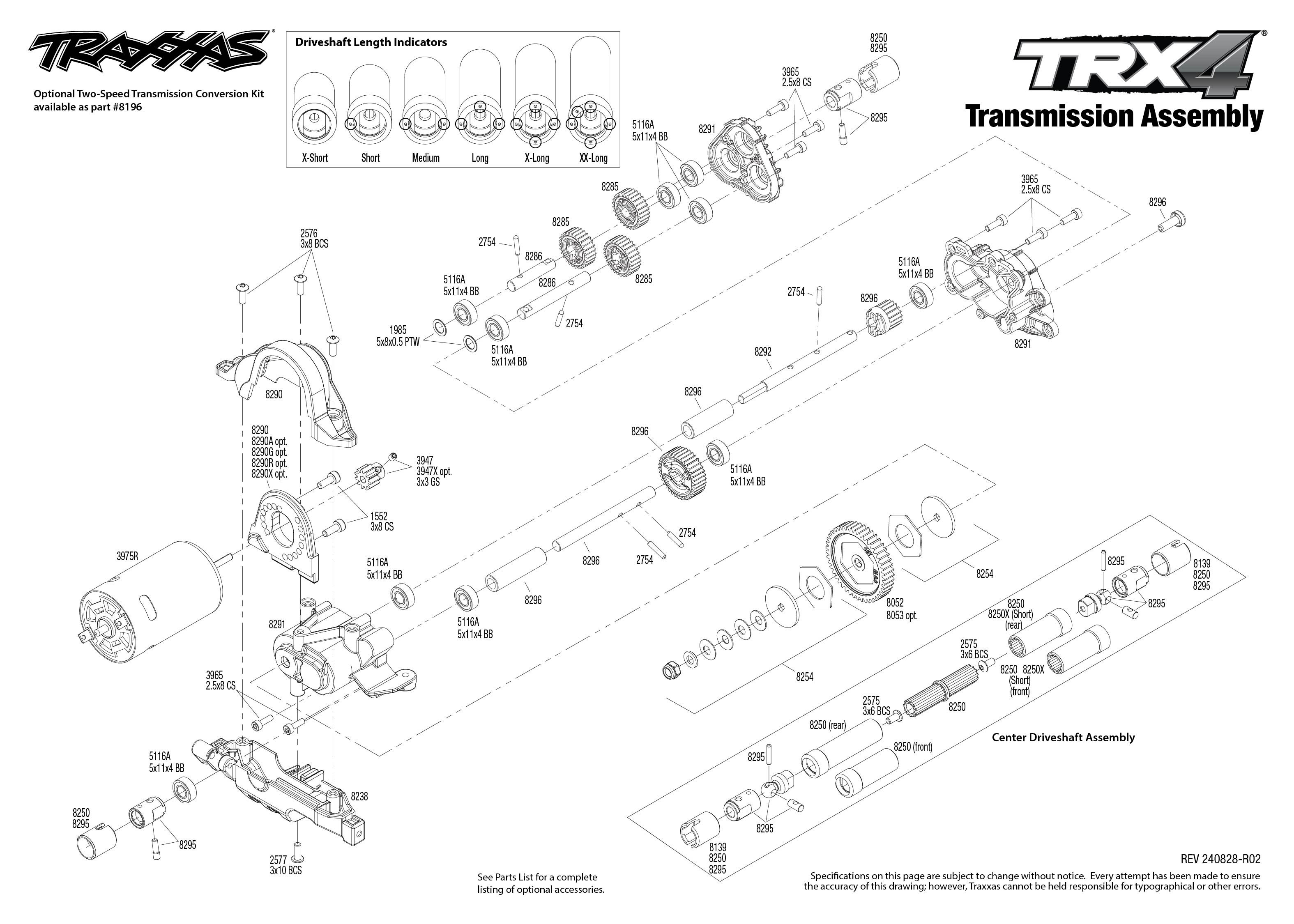 Traxxas TRX-4 Sport (82224-4) Transmission Assembly Exploded View