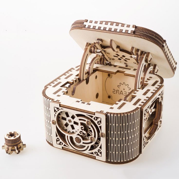 U-Gears Treasure Box / Schatkist mechanisch houten bouwpakket