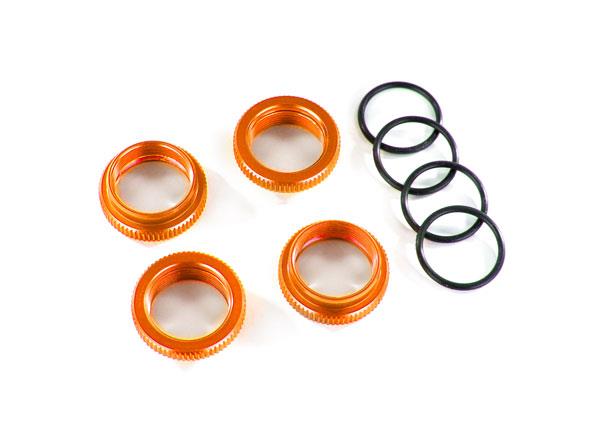 Traxxas Spring retainer (adjuster), orange-anodized aluminum, GT-Maxx® shocks (4) (assembled with o-ring)