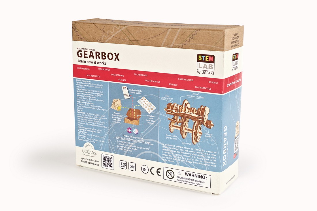 U-Gears Stem Lab Gearbox mechanisch houten bouwpakket