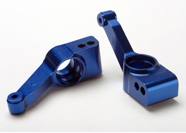 Traxxas Carriers, stub axle (blue-anodized 6061-T6 aluminum) (rear) (left & right)/ 3x32mm hinge pins (2)/ e-clips (6)/ hardware