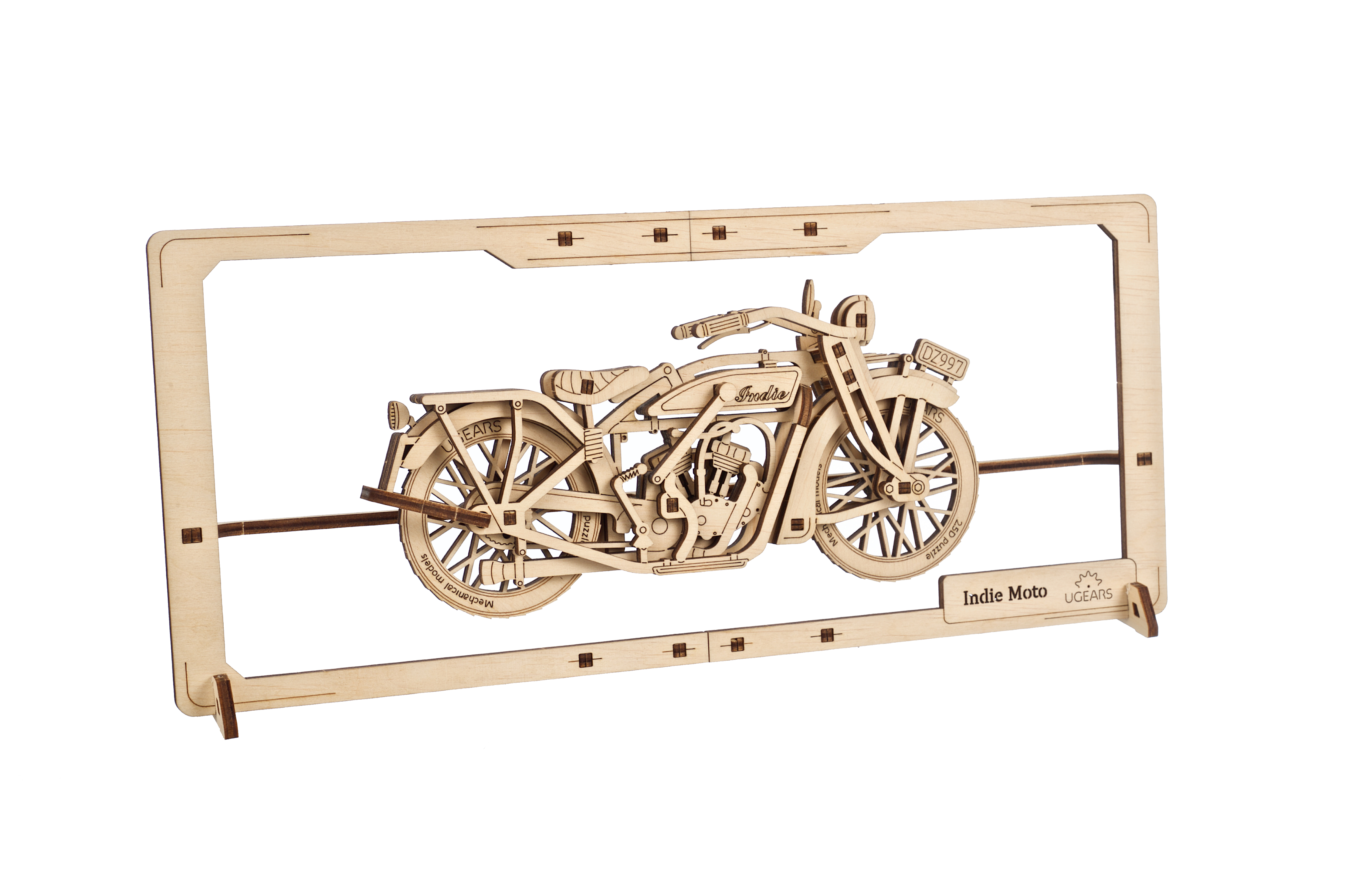 U-Gears 2.5D Puzzle Indie Moto mechanisch houten bouwpakket