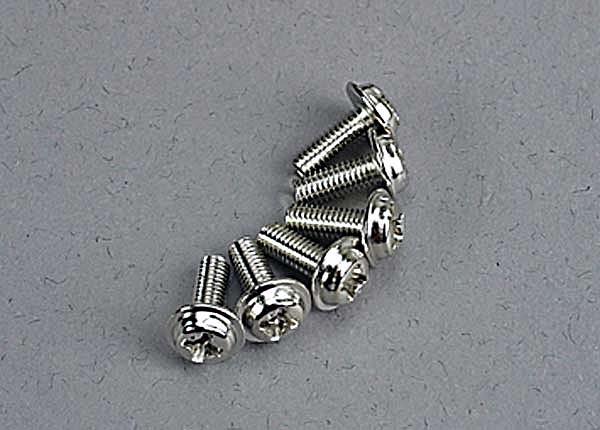 Traxxas Motor screws (3x8mm washerhead machine) (6)