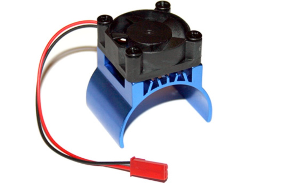 HRC Aluminium Motor Heat Sink - Top Fan - 5~9 VDC - 540 Motors - Blue