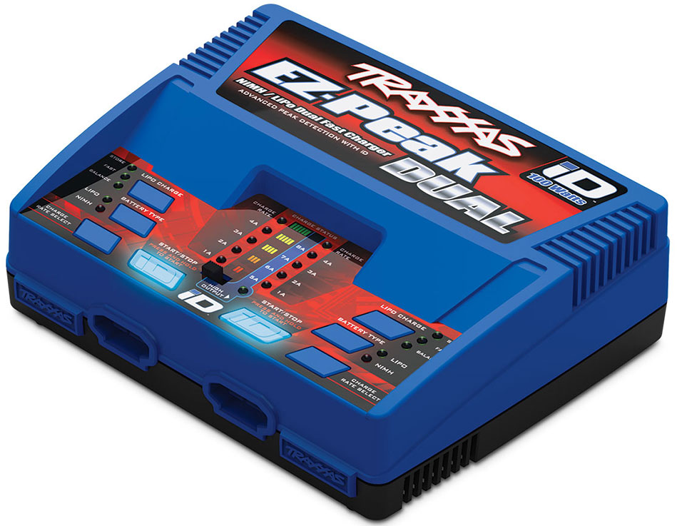 Traxxas Charger EZ-Peak Plus 100W Duo LiPo/NiMH with iD Aut Bat EU