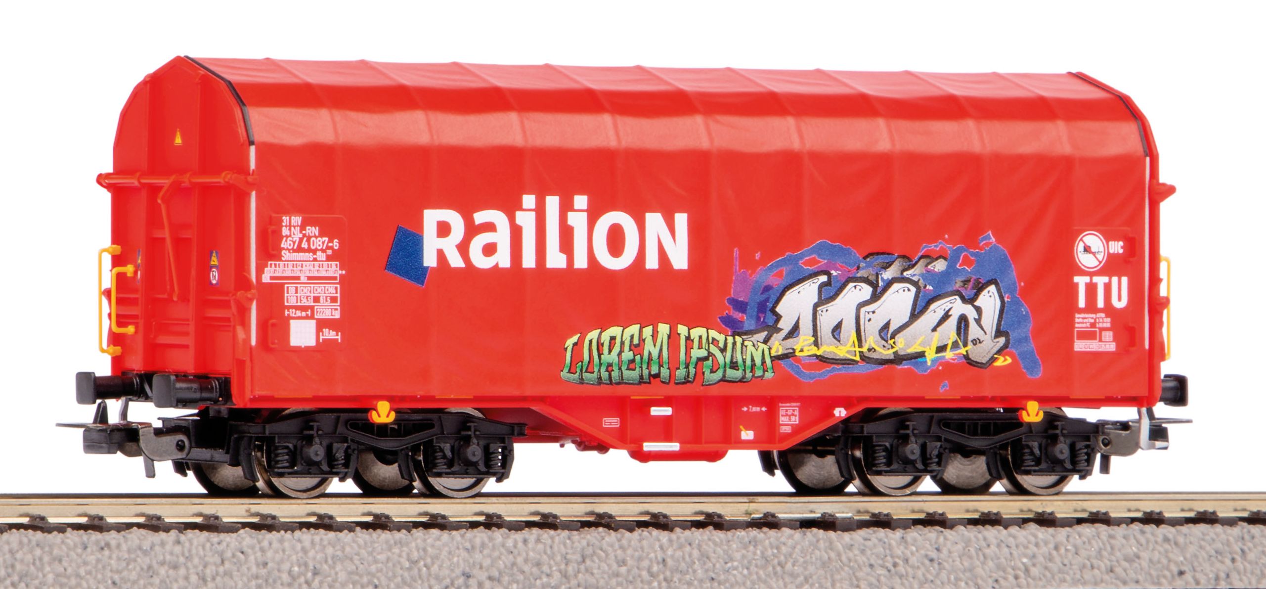 Piko Schuifzeilwagon Railion NS V Graffiti HO