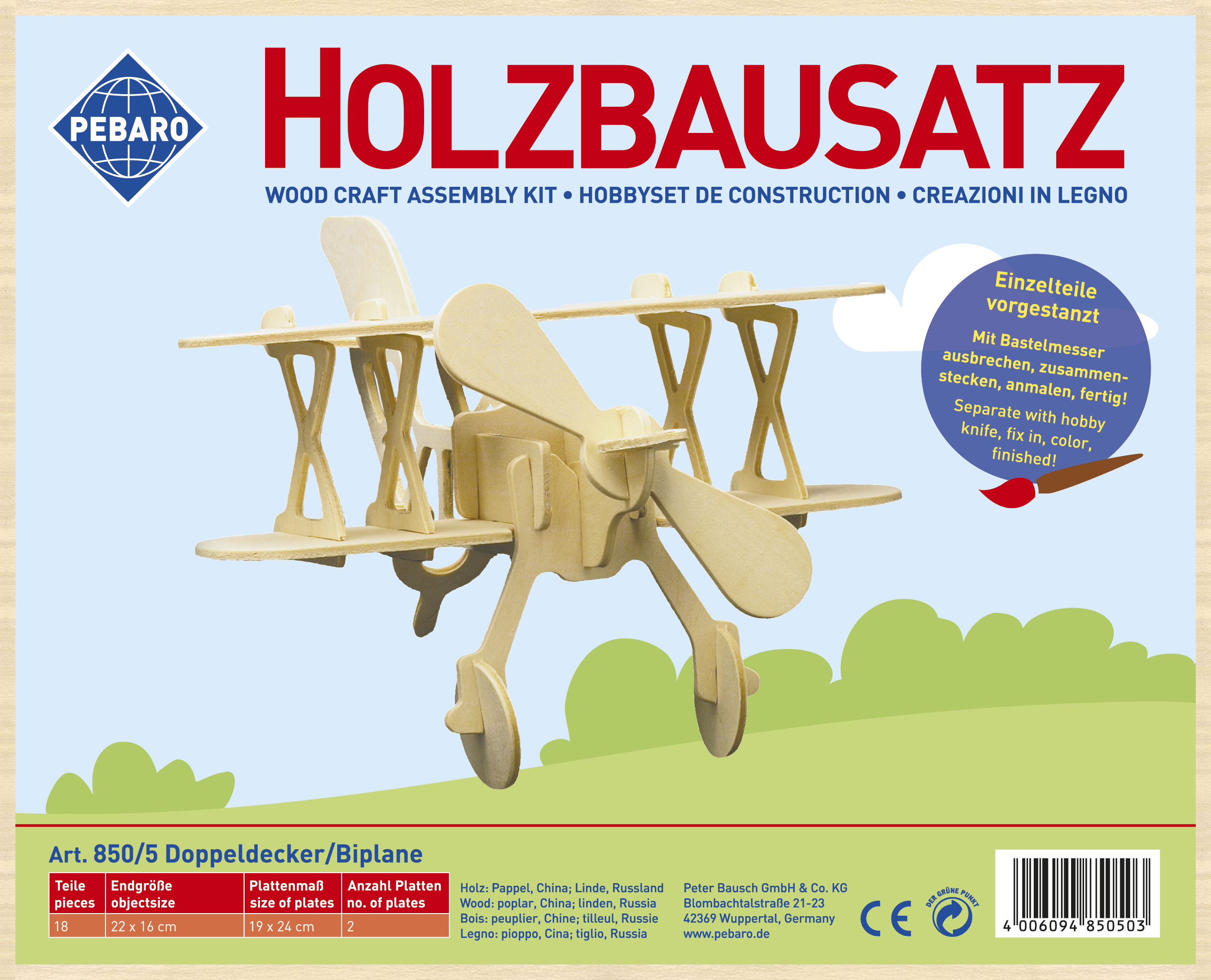 Pebaro Houten Bouwset Dubbeldekker