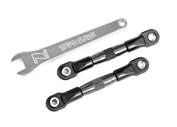 Traxxas Camber links rear (TUBES charcoal gray-anodized 7075-T6 aluminum stronger than titanium) (2) (assembled with rod ends and hollow balls)/ aluminum wrench (1) (fits Drag Slash)
