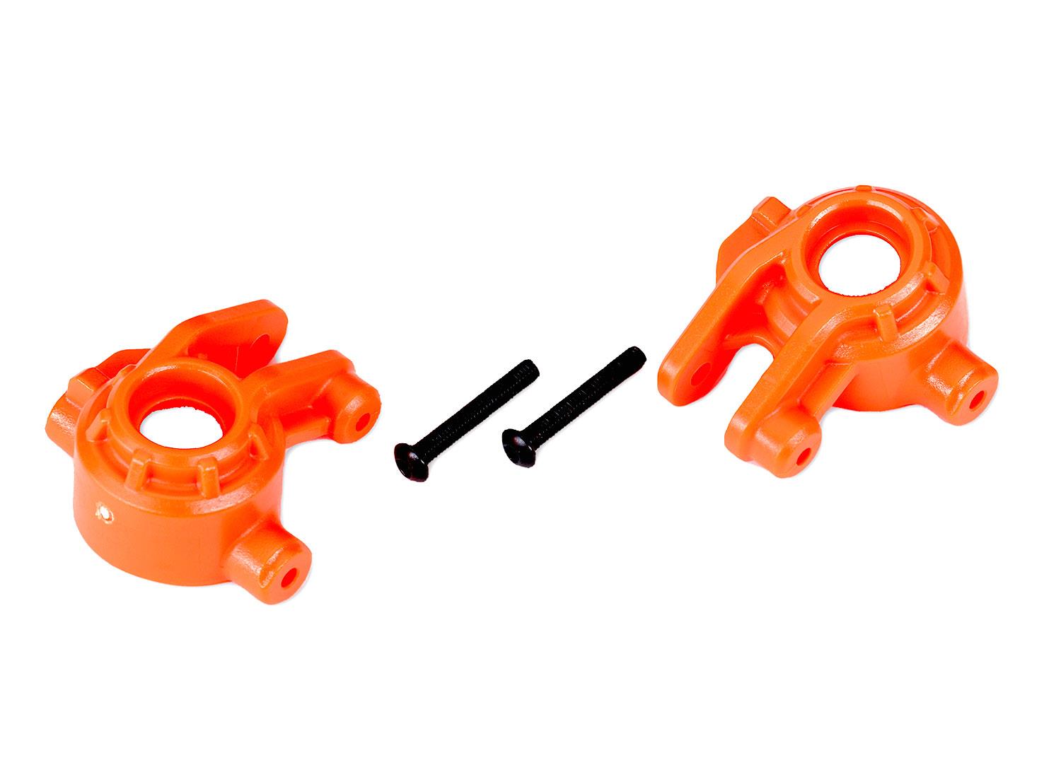 Traxxas Steering blocks extreme heavy duty orange (left & right)/ 3x20mm BCS (2) (for use with #9080 upgrade kit)