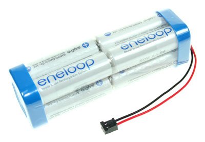 Panasonic Eneloop Zenderaccu AA NiMH 9.6 Volt 2000mAh met Graupner connector