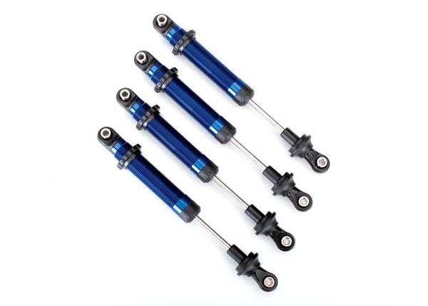 Traxxas Shocks, GTS, aluminum (blue-anodized) (assembled without springs) (4) (for use with #8140X TRX-4® Long Arm Lift Kit)