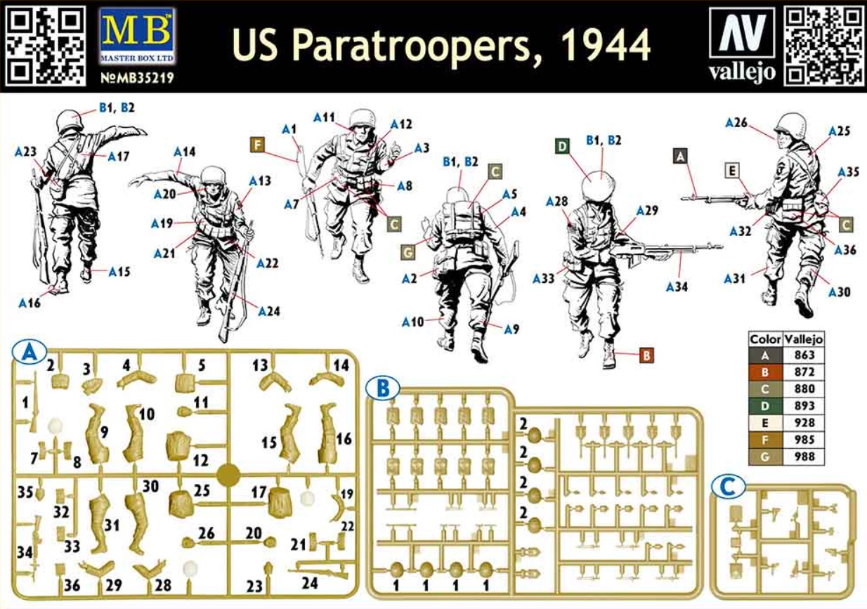 Master Box LTD US Paratroopers, 1944 1/35