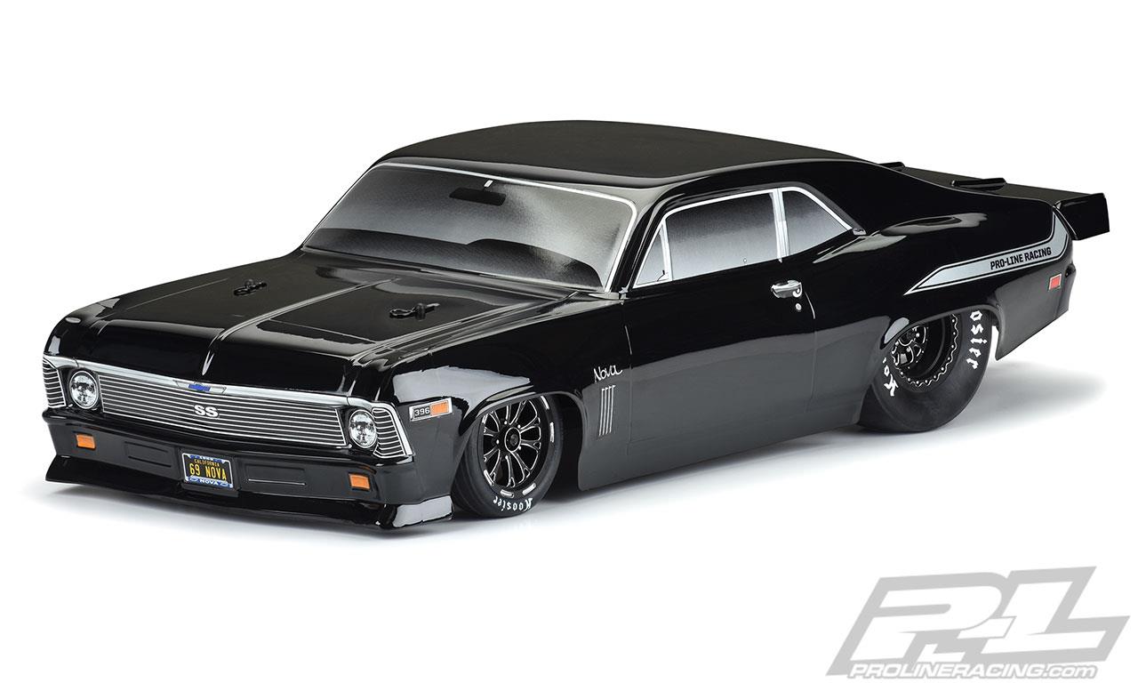 Proline 1969 Chevrolet Nova Tough-Color (Black) Body for Slash 2wd Drag Car & AE DR10 1/10