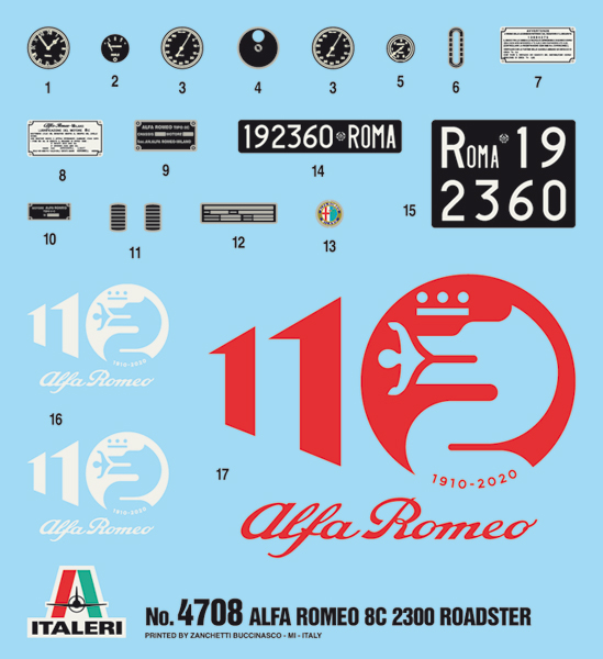 Italeri Alfa Romeo 8C 2300 Roadster 1/12