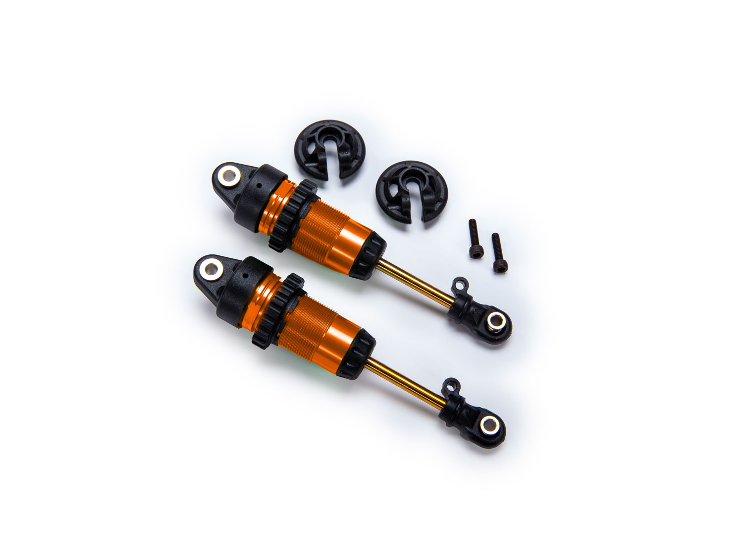 Traxxas Shocks, GTR long Orange anodized, PTFE-coated bodies with TiN shafts (fully assembled, without springs) (2)