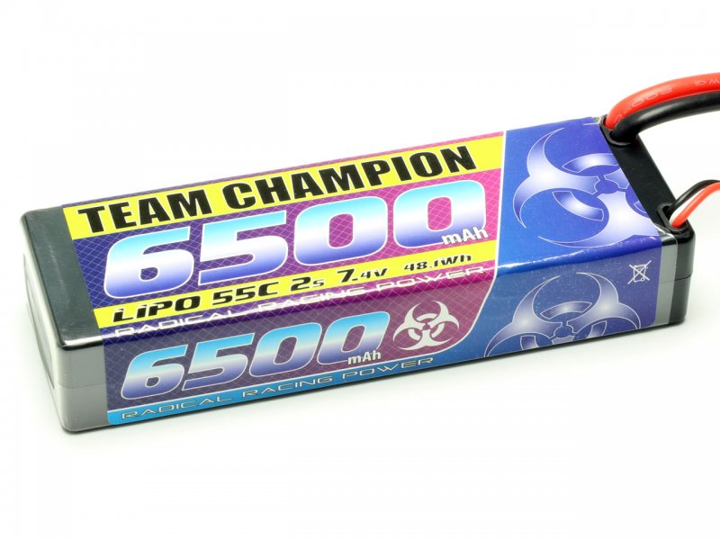 Team Champion 7,4 Volt 6500mAh Hardcase LiPo Accu 55C Deans/XH