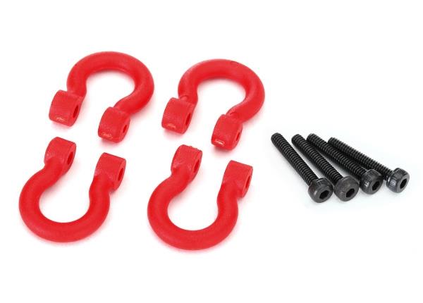 Traxxas Bumper D-rings red (front or rear)/ 2.0x12 CS (4)