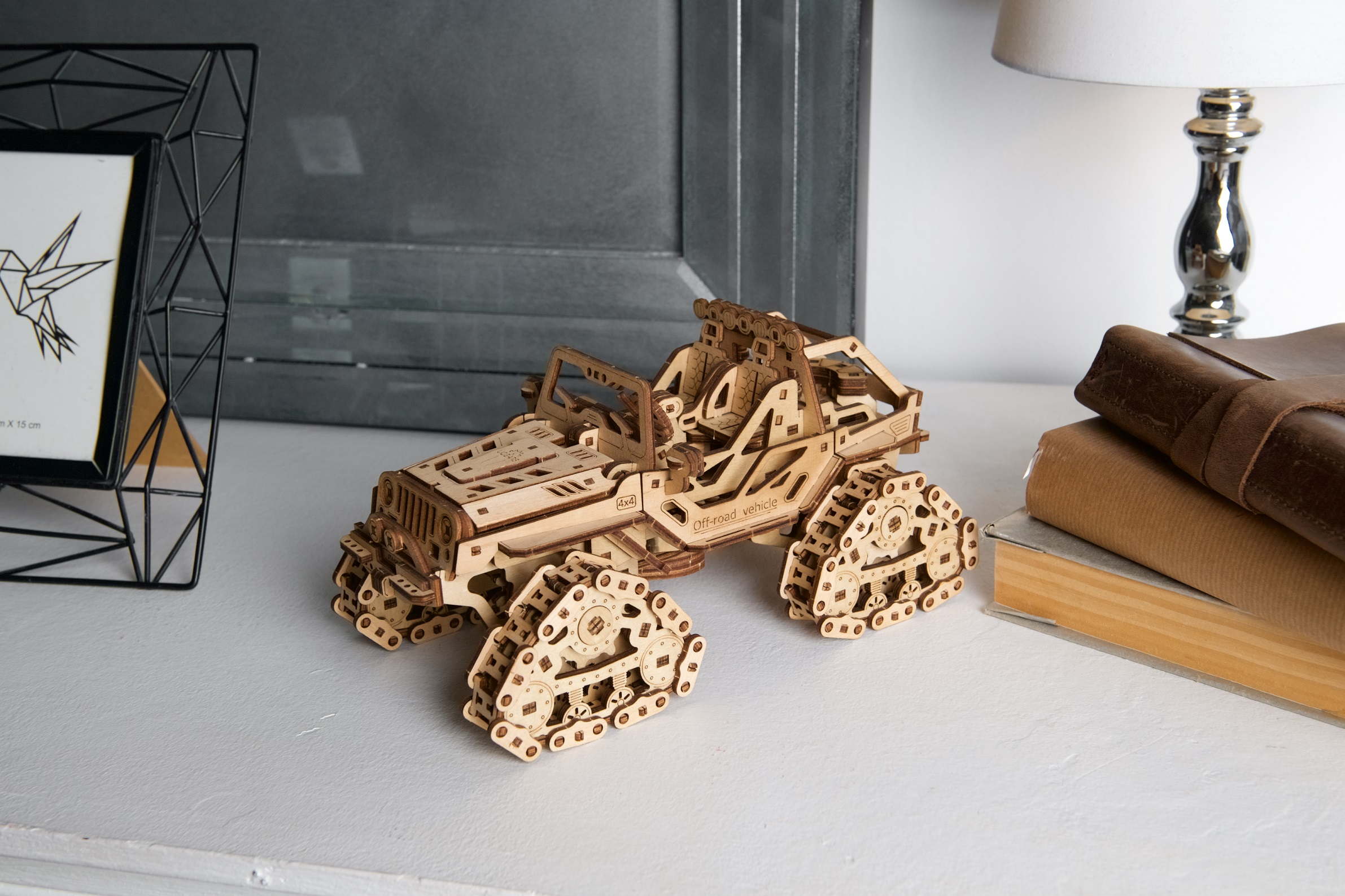 U-Gears Off-road Terreinwagen mechanisch houten bouwpakket