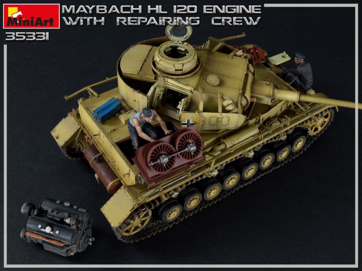 MiniArt Maybach HL 120 Engine for Panzer III/IV Family with Repair Crew 1/35