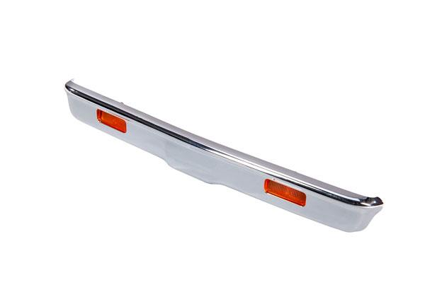 Traxxas Bumper front (chrome)/ bumper mount/ lens (left and right) (2)/ lens mount (left and right) (2)/ 3x10 BCS (2)/ 2.6x6 BCS (4)